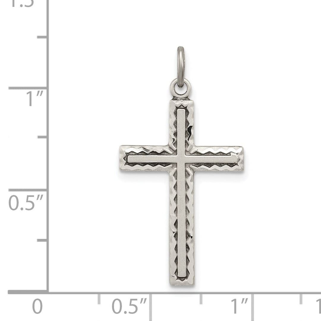 Sterling Silver Antiqued Cross Charm