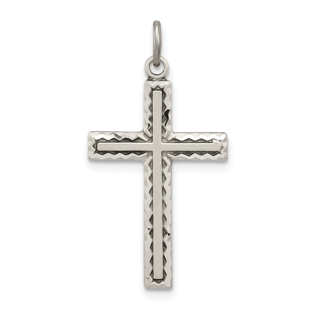 Sterling Silver Antiqued Cross Charm