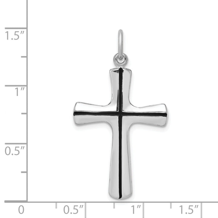 Sterling Silver Rhodium-plated Enamel Cross Pendant