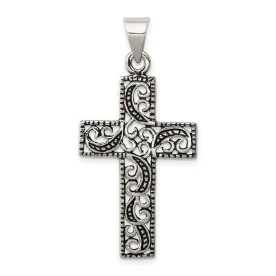 Sterling Silver Antiqued Scroll Cross Pendant at $ 17.07 only from Jewelryshopping.com