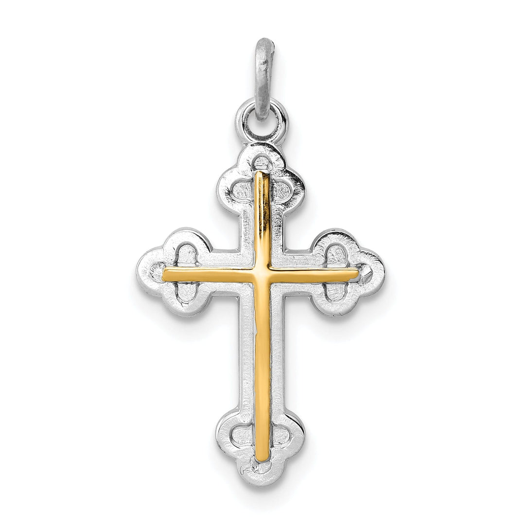 18k Gold Plated Sterling Silver Cross Charm