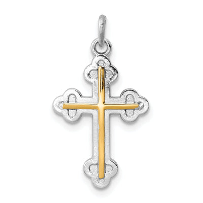 18k Gold Plated Sterling Silver Cross Charm at $ 29.19 only from Jewelryshopping.com