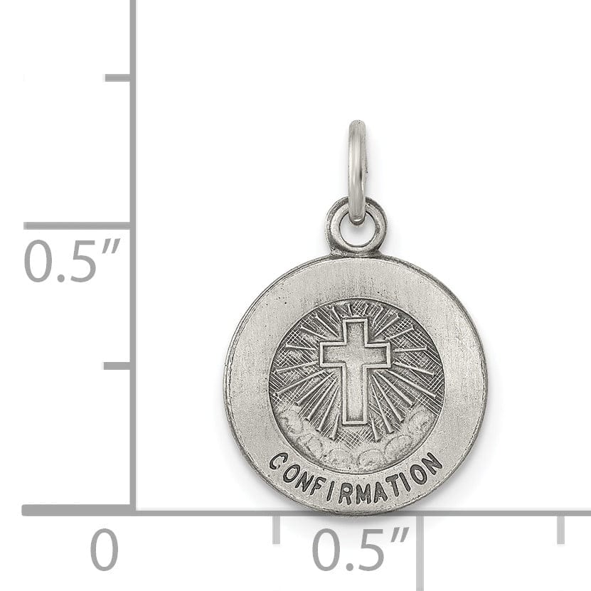 Sterling Silver Antiqued Confirmation Medal