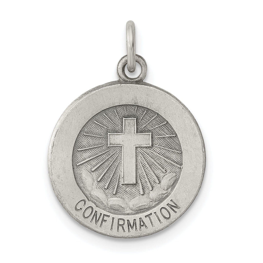 Sterling Silver Antiqued Confirmation Medal