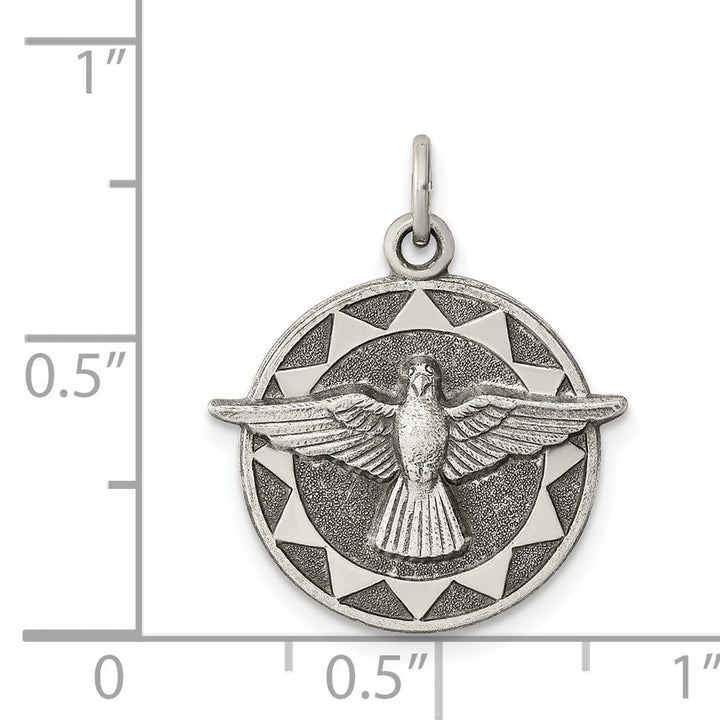 Sterling Silver Antiqued Holy Spirit Medal