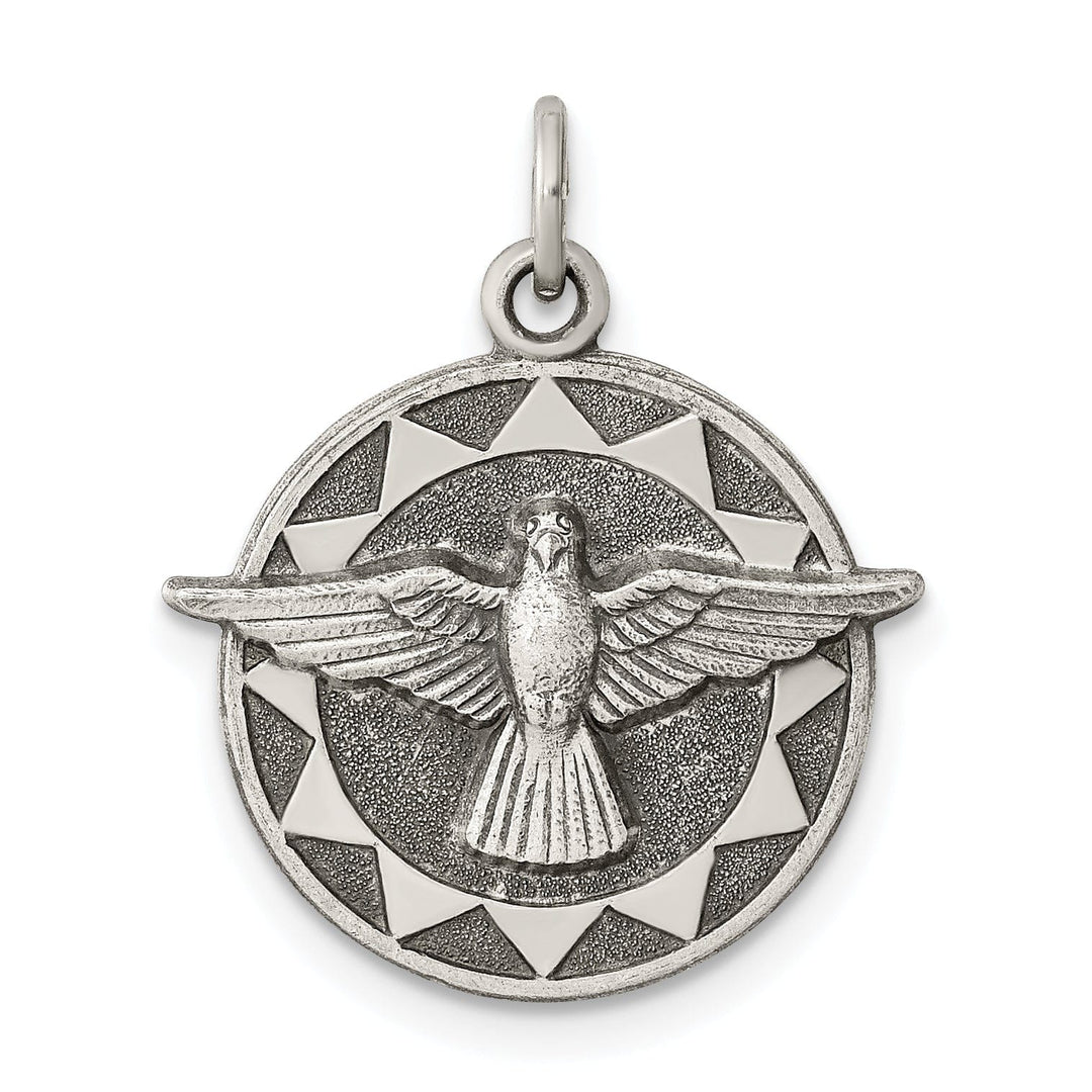Sterling Silver Antiqued Holy Spirit Medal