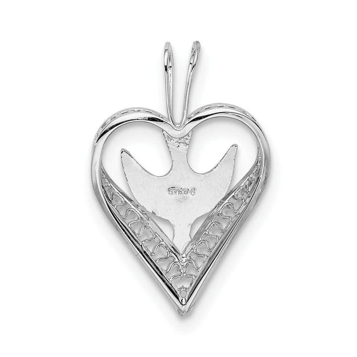 18 Gold -plated Sterling Silver Dove Heart Pendant