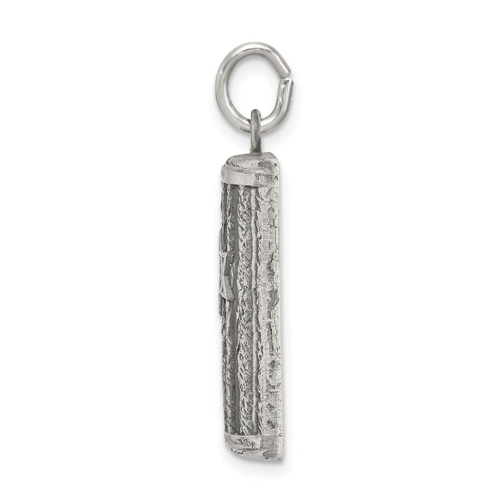 Sterling Silver Antiqued Mezuzah Pendant