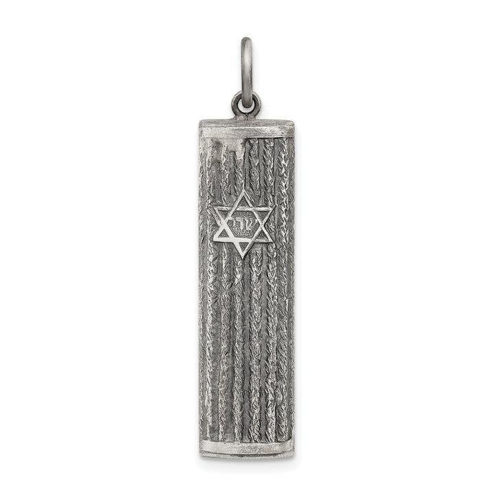 Sterling Silver Antiqued Mezuzah Pendant