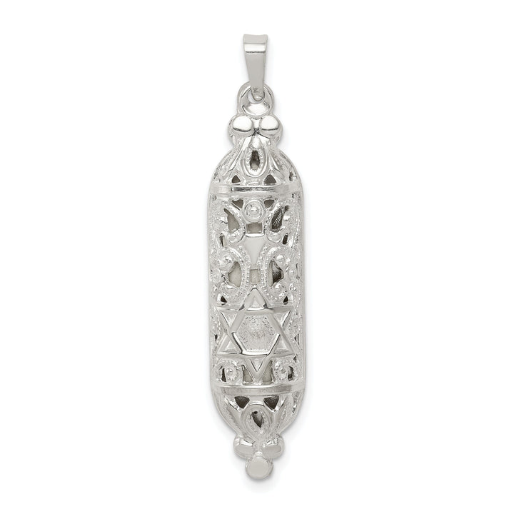 Sterling Silver Fancy Mezuzah Pendant