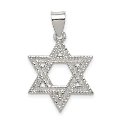 Sterling Silver Satin Star of David Charm Pendant at $ 29.8 only from Jewelryshopping.com