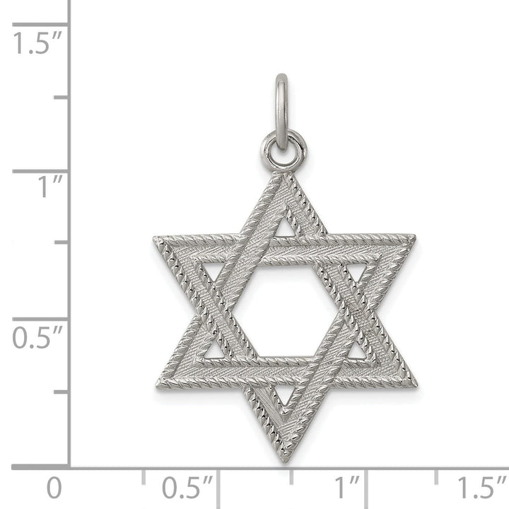 Sterling Silver Star of David Charm Pendant