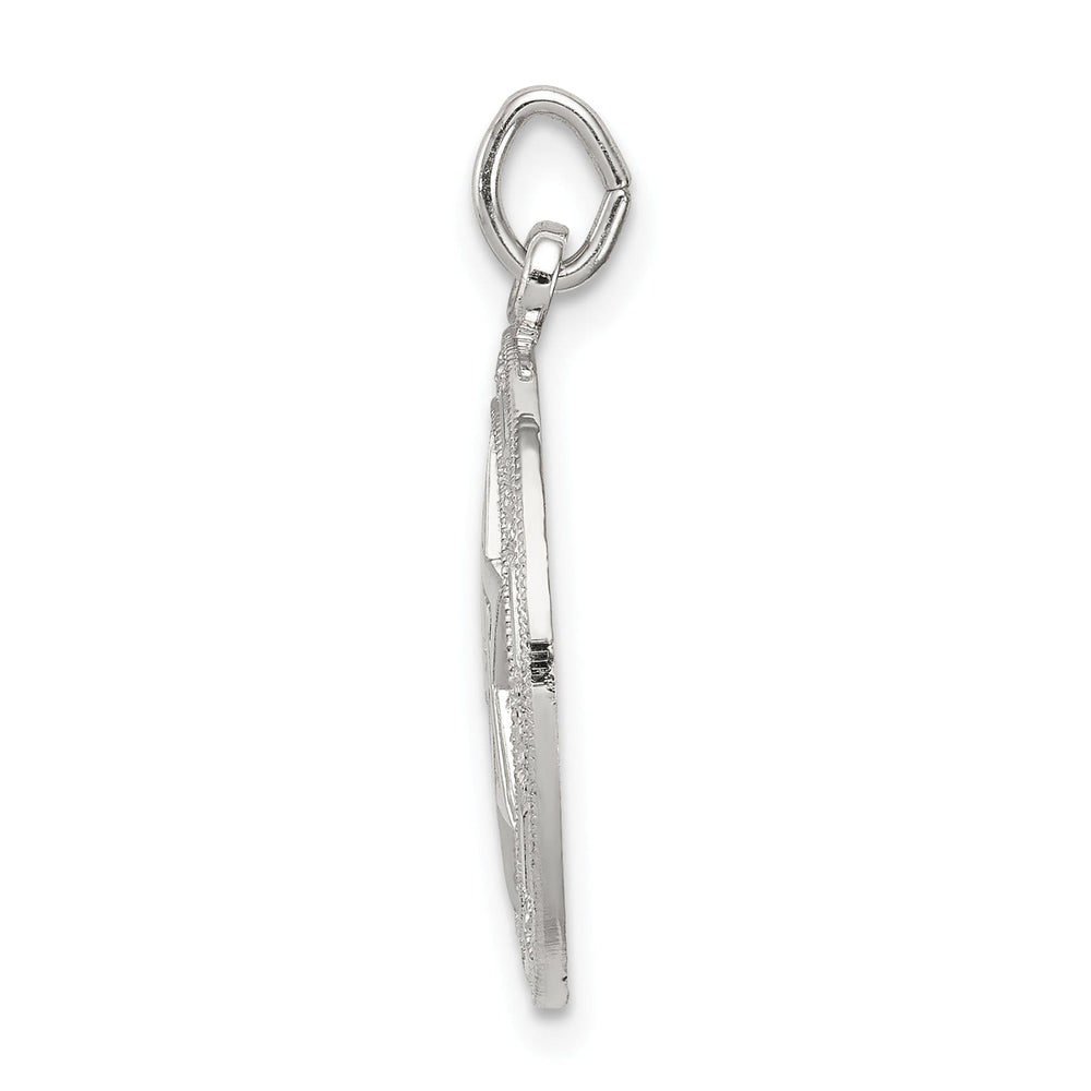 Sterling Silver Star of David Disc Charm Pendant