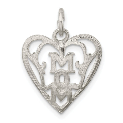 Silver Polished Mom in Heart Charm Pendant at $ 5.58 only from Jewelryshopping.com