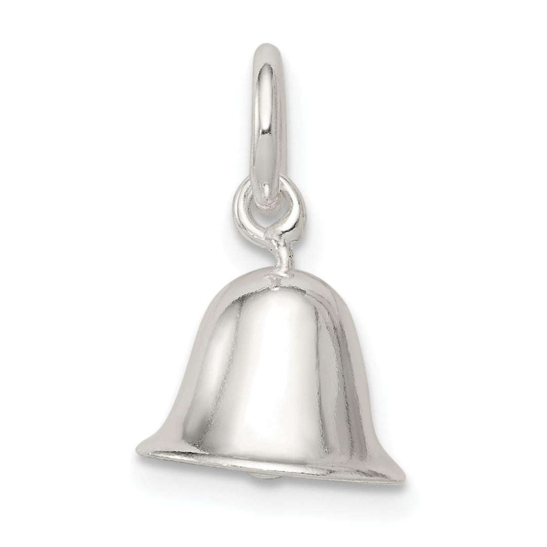 Sterling Silver Solid Moveable 3-D Bell Charm