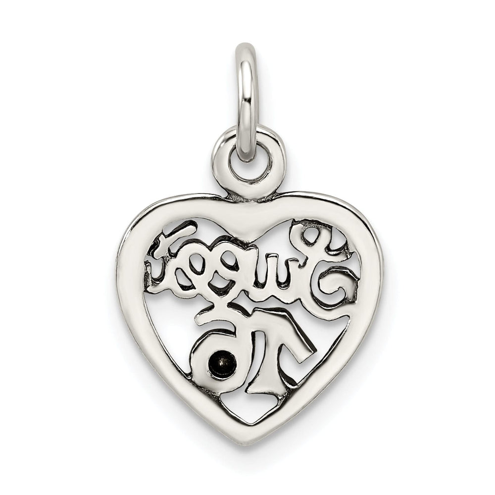 Sterling Silver Pink C.Z Sweet 16 Heart Charm