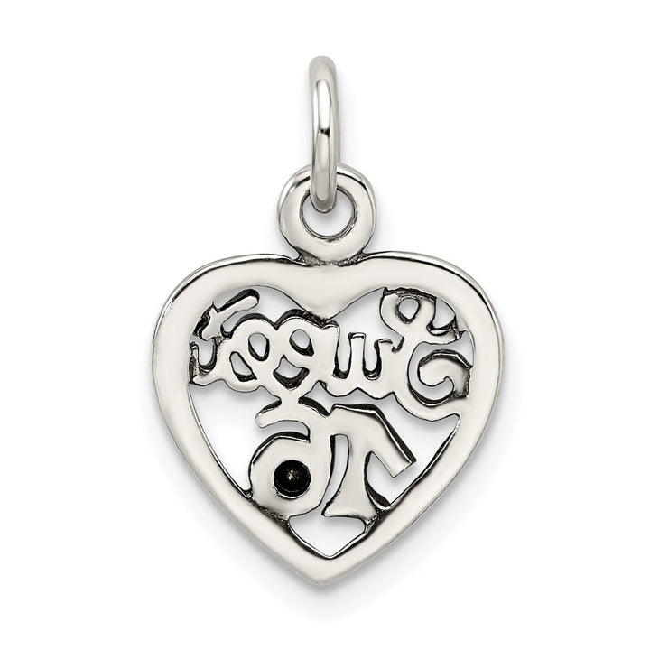 Sterling Silver Pink C.Z Sweet 16 Heart Charm