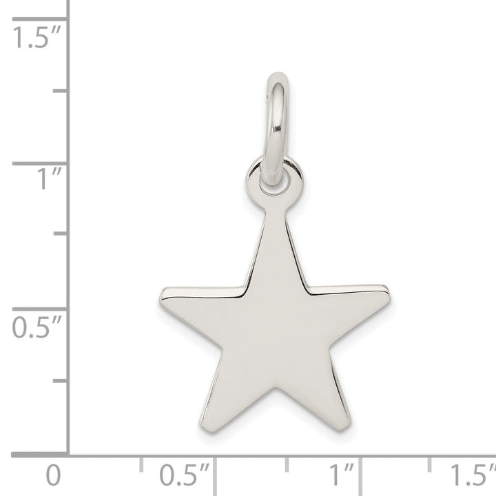 Sterling Silver Polished Finish Star Charm