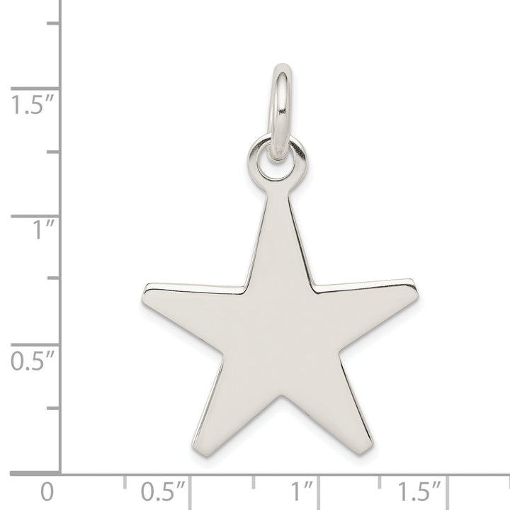 Silver Polished Finish Star Charm Pendant