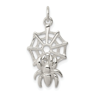 Sterling Silver Spider on Web Charm Pendant at $ 14.6 only from Jewelryshopping.com
