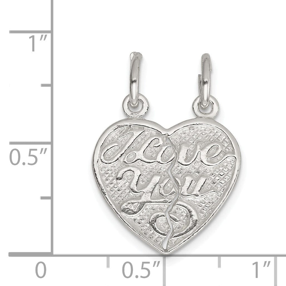 Silver I Love You 2-Piece Break Heart Charm