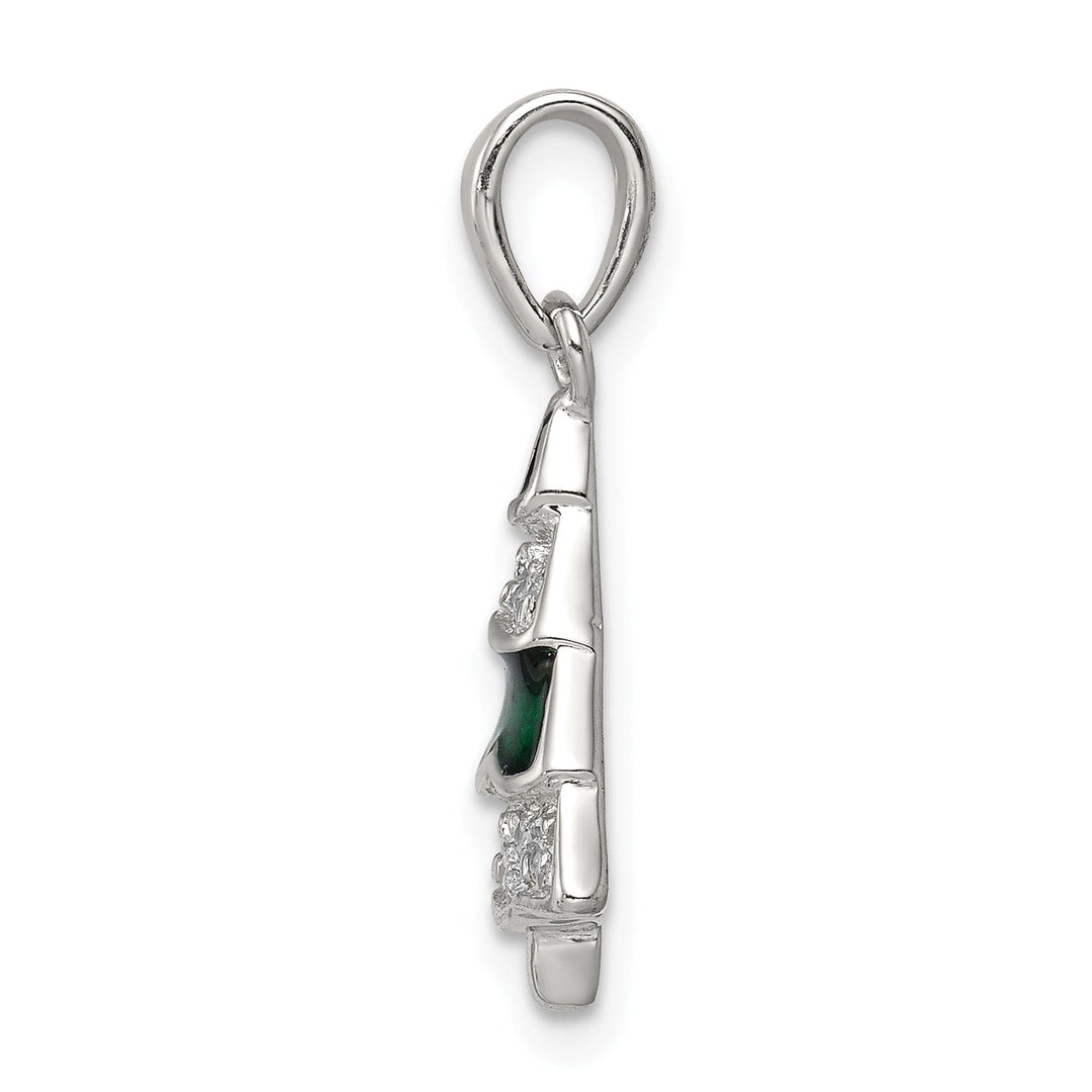 Silver Cubic Zirconia Christmas Tree Pendant