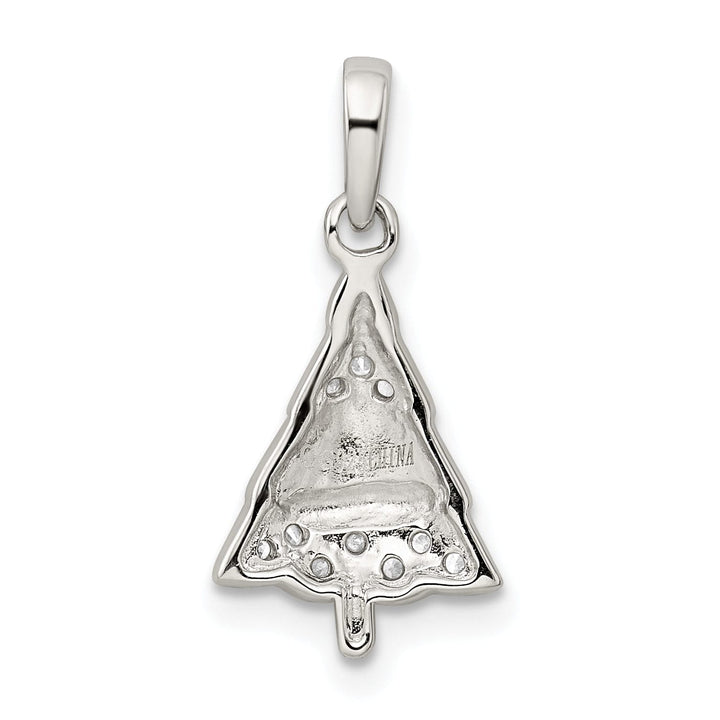 Silver Cubic Zirconia Christmas Tree Pendant