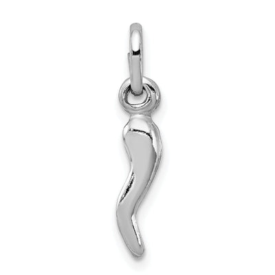 Solid Sterling Silver 3-D Italian Horn Charm at $ 5.54 only from Jewelryshopping.com