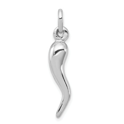 Sterling Silver Polished 3-D Italian Horn Charm at $ 12.08 only from Jewelryshopping.com