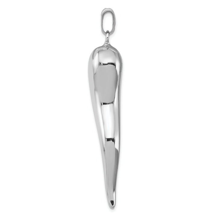 Sterling Silver Polished 3-D Italian Horn Charm