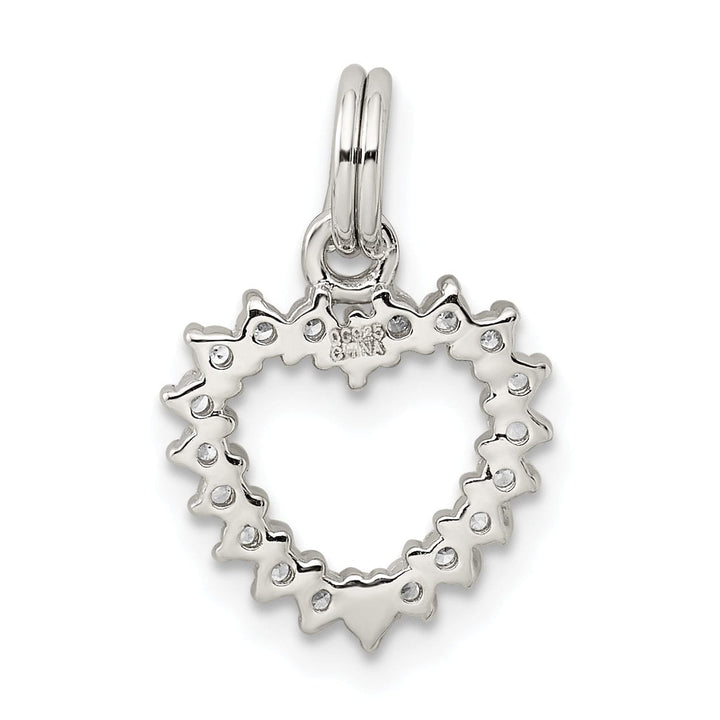 Sterling Silver Polished C.Z Open Heart Charm