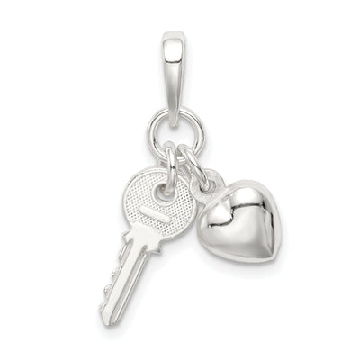 Sterling Silver Polished with Key Pendant
