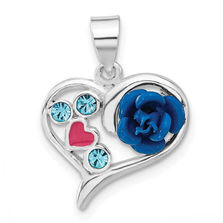 Sterling Silver Enamel Light Blue Charm Pendant