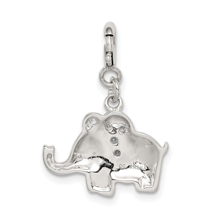 Sterling Silver Blue Enameled Elephant Charm