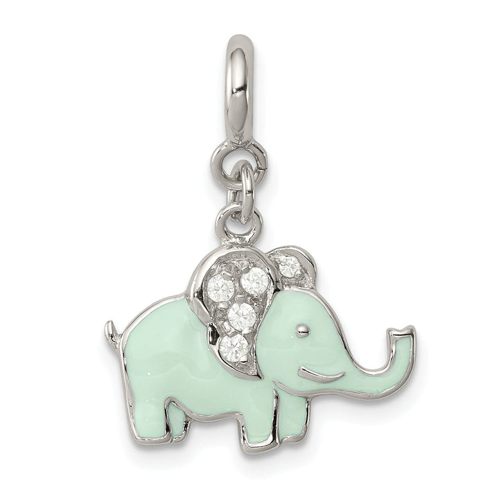 Sterling Silver Blue Enameled Elephant Charm