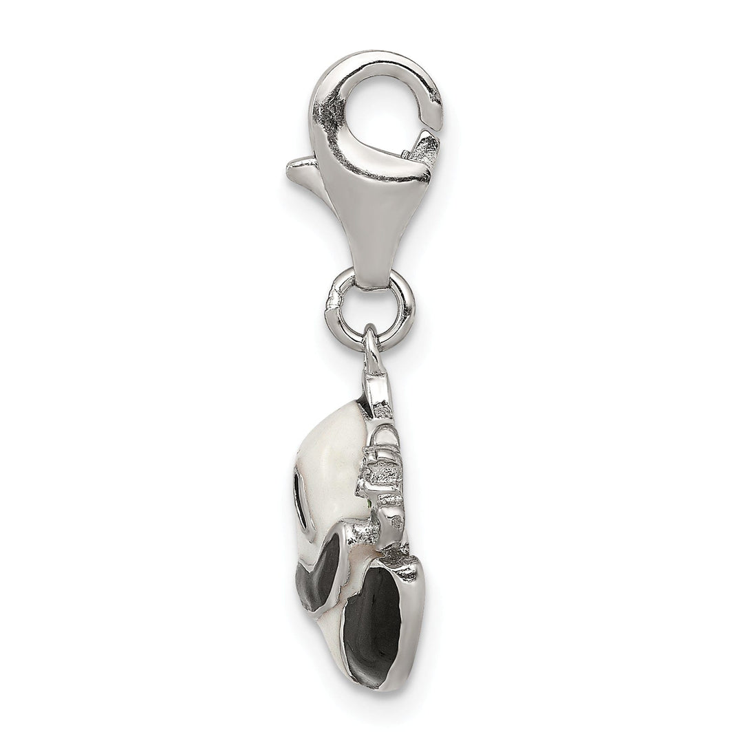 Sterling Silver C.Z Enamel Panda Charm Pendant