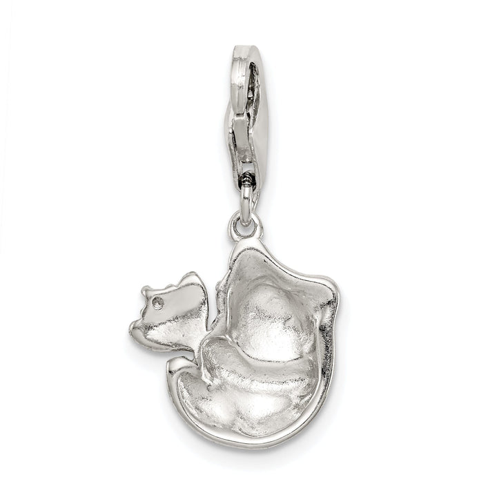 Sterling Silver C.Z Enamel Panda Charm Pendant