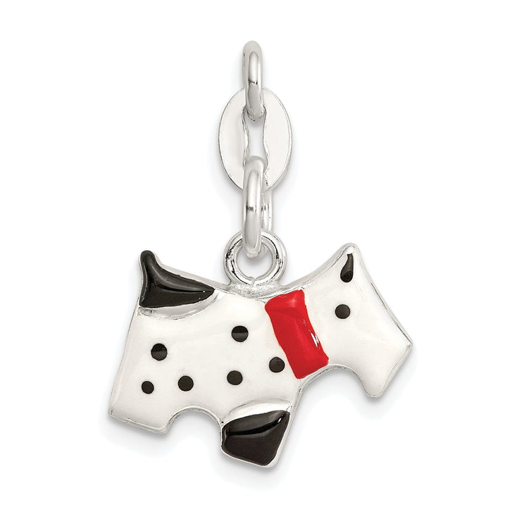 Sterling Silver Enameled 3-D Scottie Dog Charm
