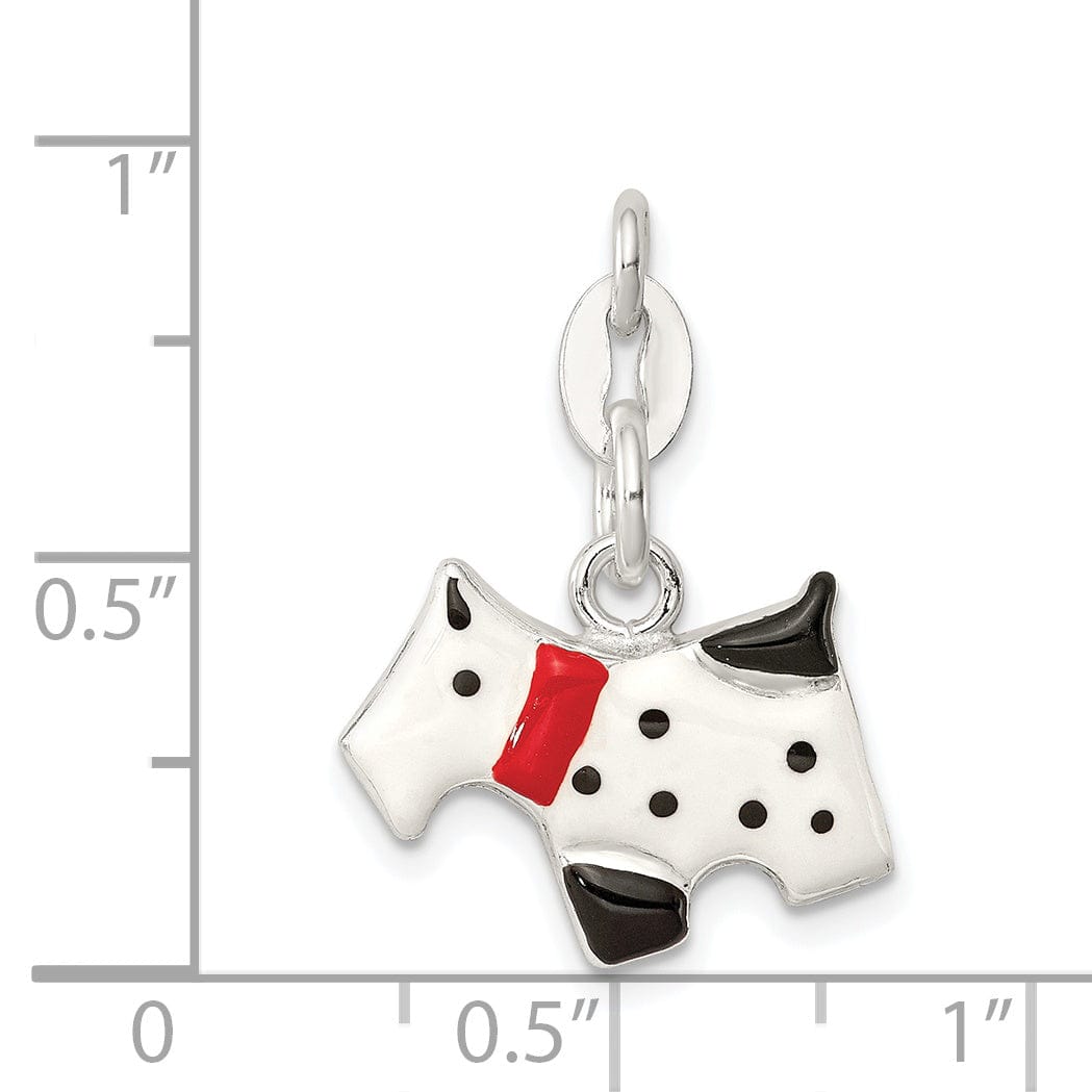 Sterling Silver Enameled 3-D Scottie Dog Charm