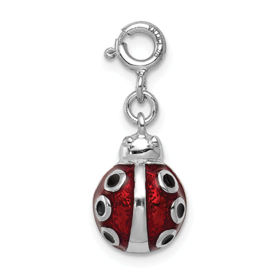 Solid Sterling Silver Enamel Ladybug Charm at $ 16.99 only from Jewelryshopping.com