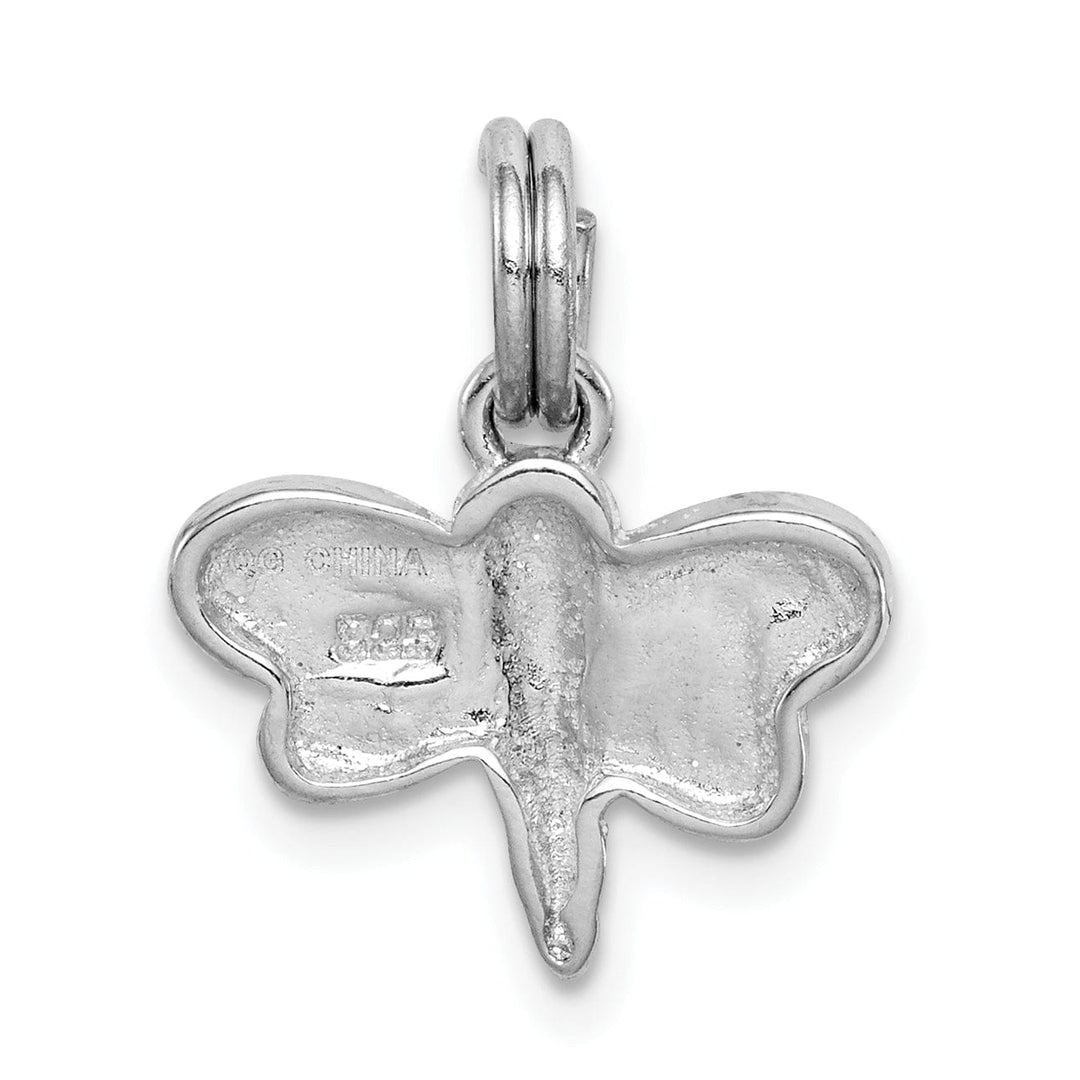 Sterling Silver Glitter Enamel Dragonfly Charm