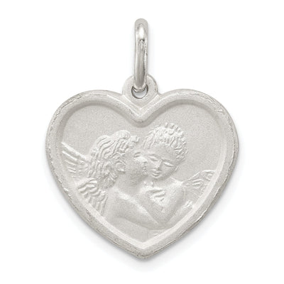 Sterling Silver Satin Angel Heart Charm at $ 29.19 only from Jewelryshopping.com