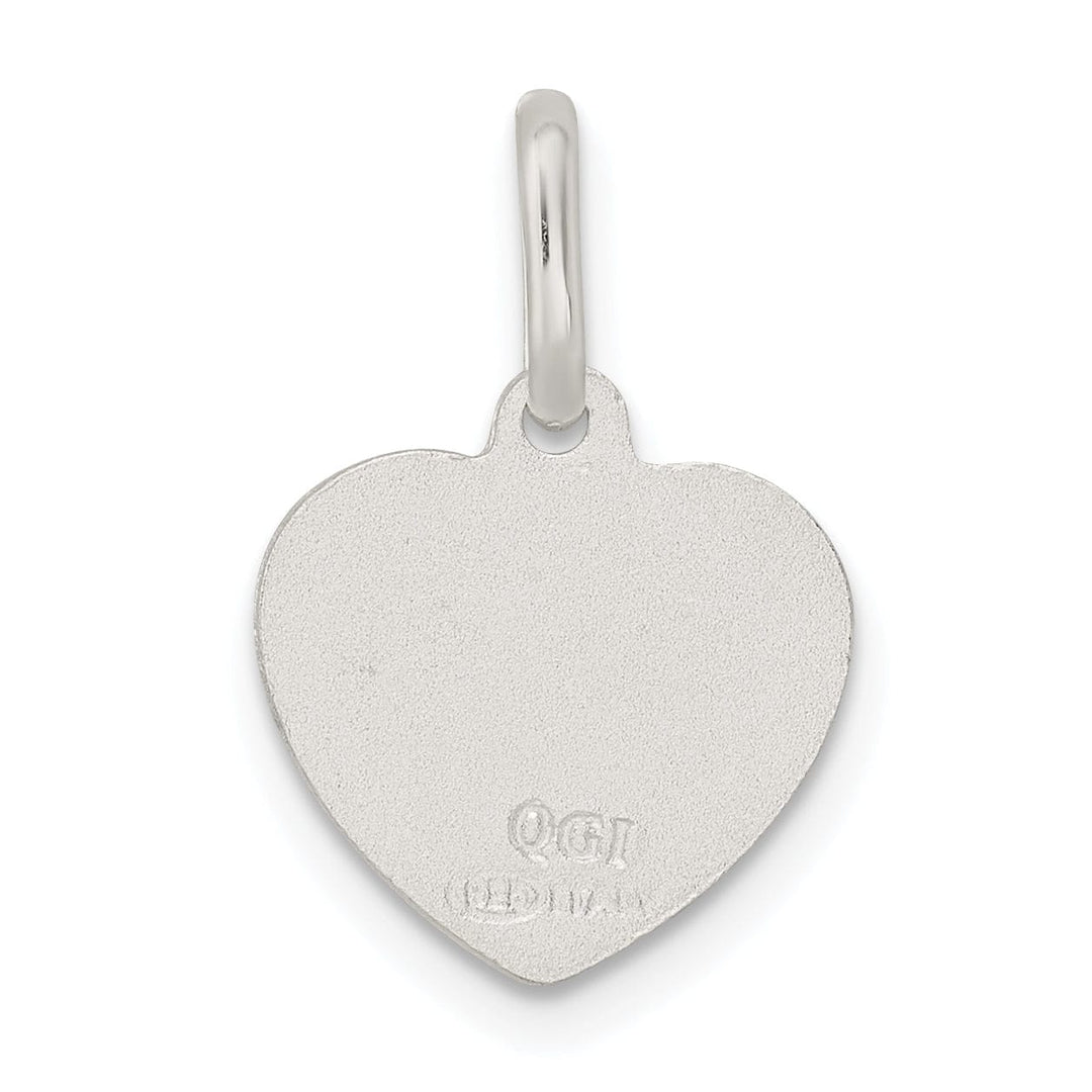 Sterling Silver Satin Angel Heart Charm