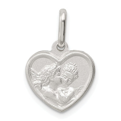 Sterling Silver Satin Angel Heart Charm at $ 14.55 only from Jewelryshopping.com