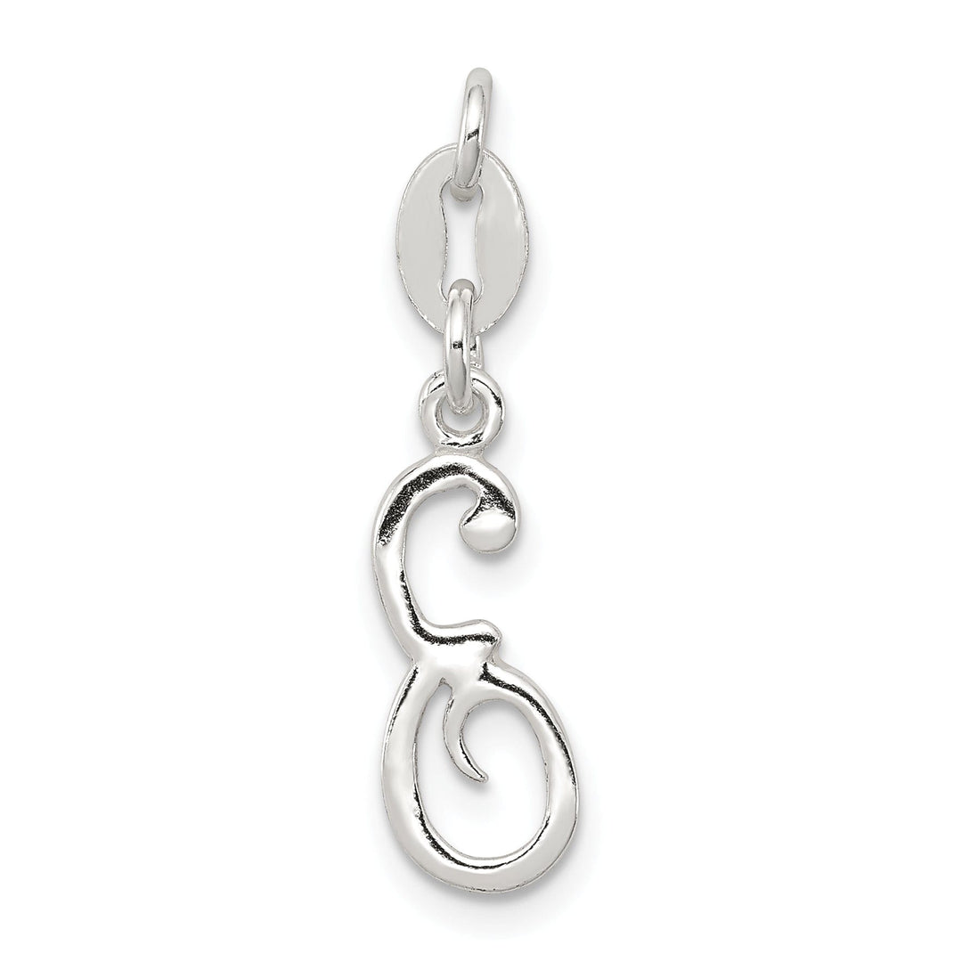 Sterling Silver Chain Slide Initial E Pendant