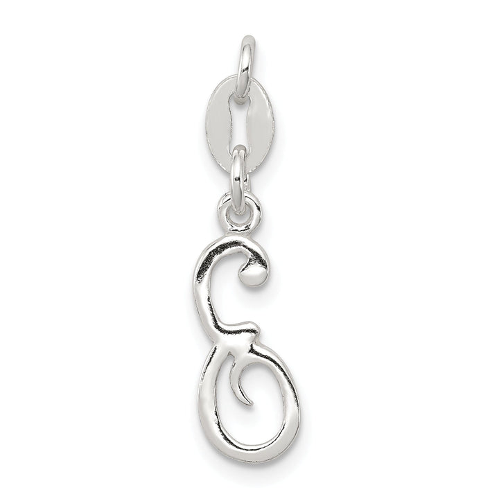 Sterling Silver Chain Slide Initial E Pendant