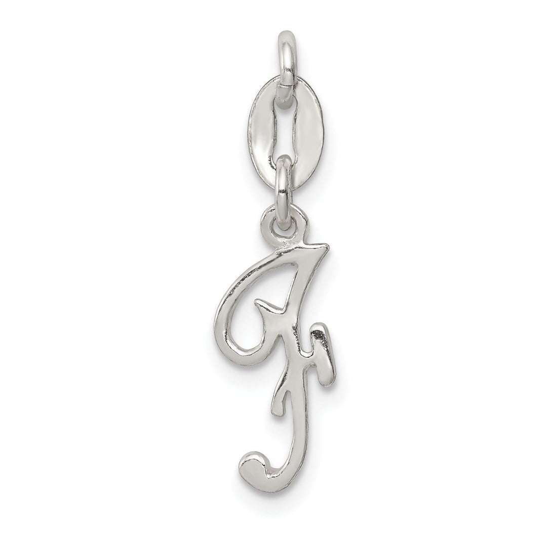 Sterling Silver Chain Slide Initial F Pendant