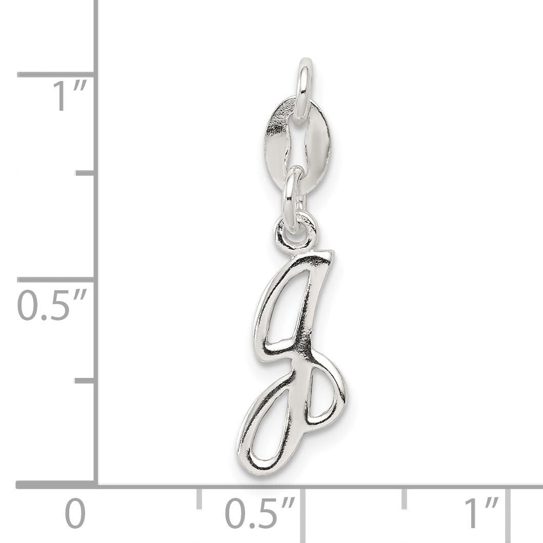 Sterling Silver Chain Slide Initial J Pendant
