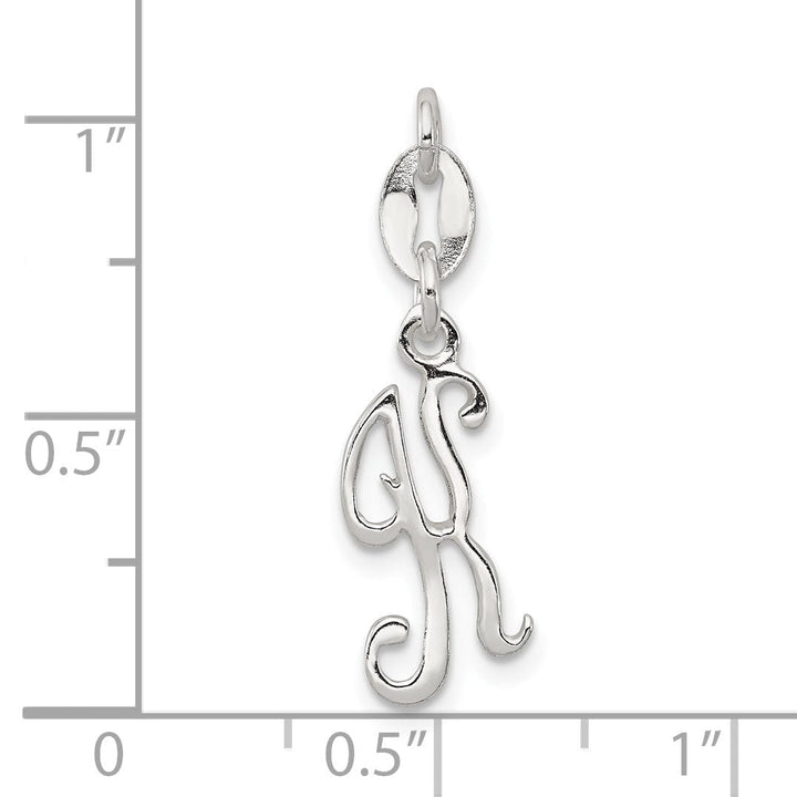 Sterling Silver Chain Slide Initial K Pendant