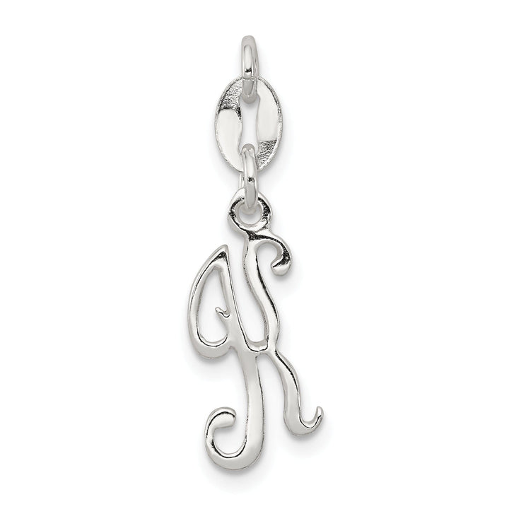 Sterling Silver Chain Slide Initial K Pendant